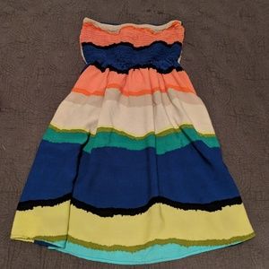 Tiara strapless dress multicolored mini